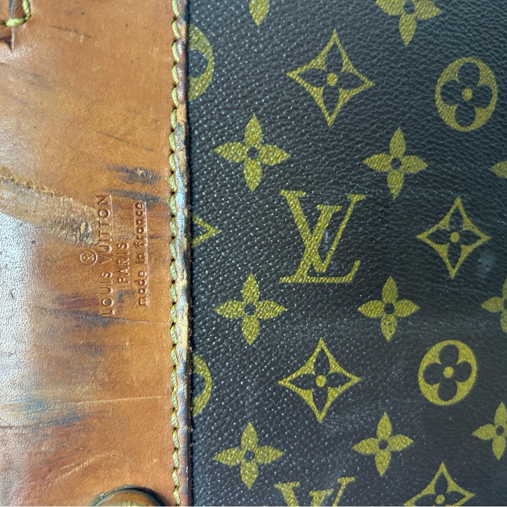Louis Vuitton Vintage Monogram Suitcase Travel Bag Luggage Vachetta Leather - Picture 16 of 16